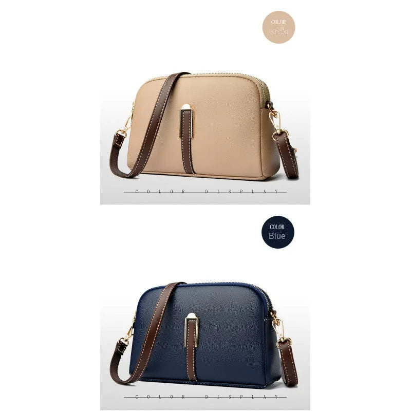 Women's genuine leather handbag with flap, luxurious, messenger style, crossbody