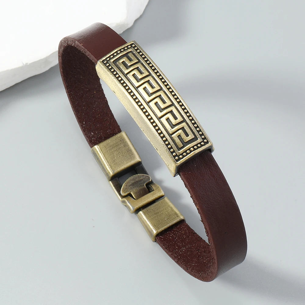 Vintage leather bracelet for men