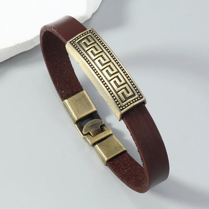 Vintage leather bracelet for men