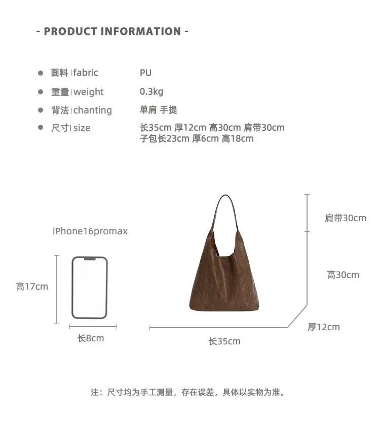 Women's High-Quality leather tote bag, vintage style, model 2025