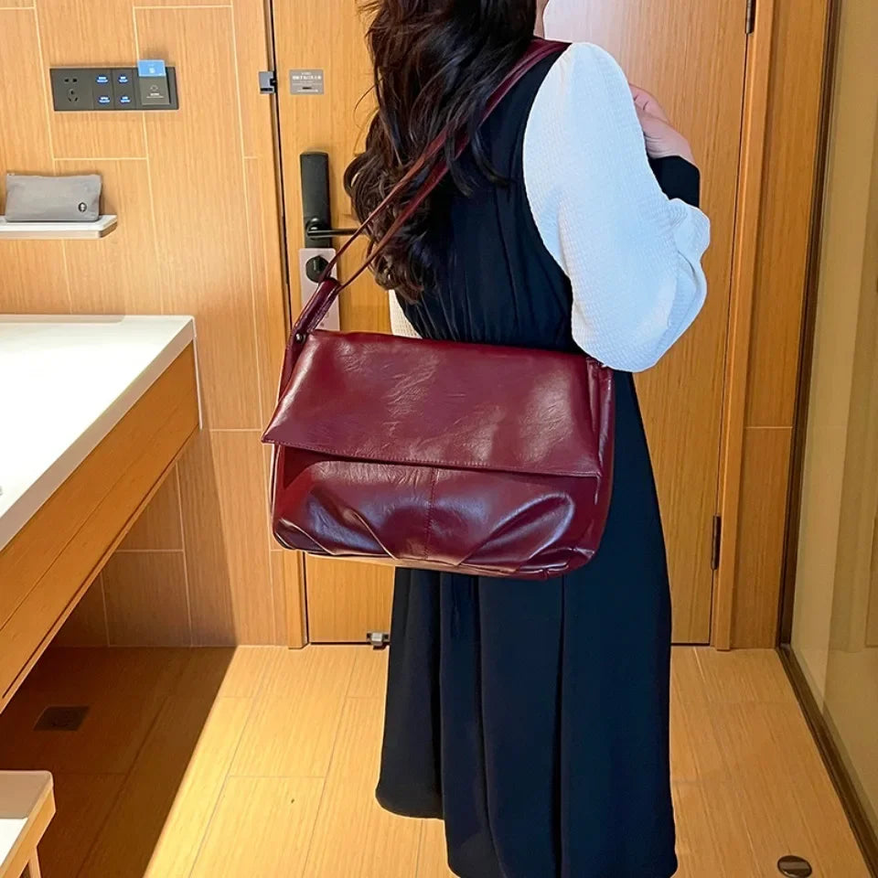 Large women's leather handbag