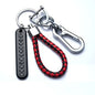 Modern DIY cell phone plate pendant keychain for men, made of braided leather cord, anti-loss accessory for car keys