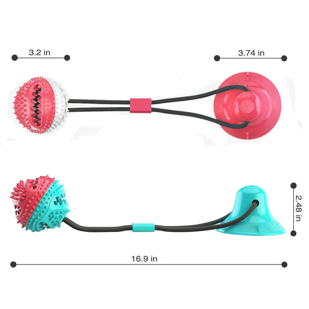 Interactive silicone toy with suction cup for dogs, ideal for chewing and cleaning teeth