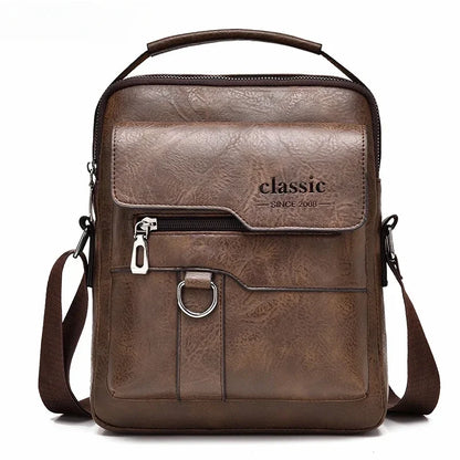 Men's crossbody bag with zipper closure, made of synthetic leather and with ample storage capacity