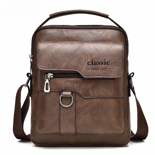 Men's crossbody bag with zipper closure, made of synthetic leather and with ample storage capacity