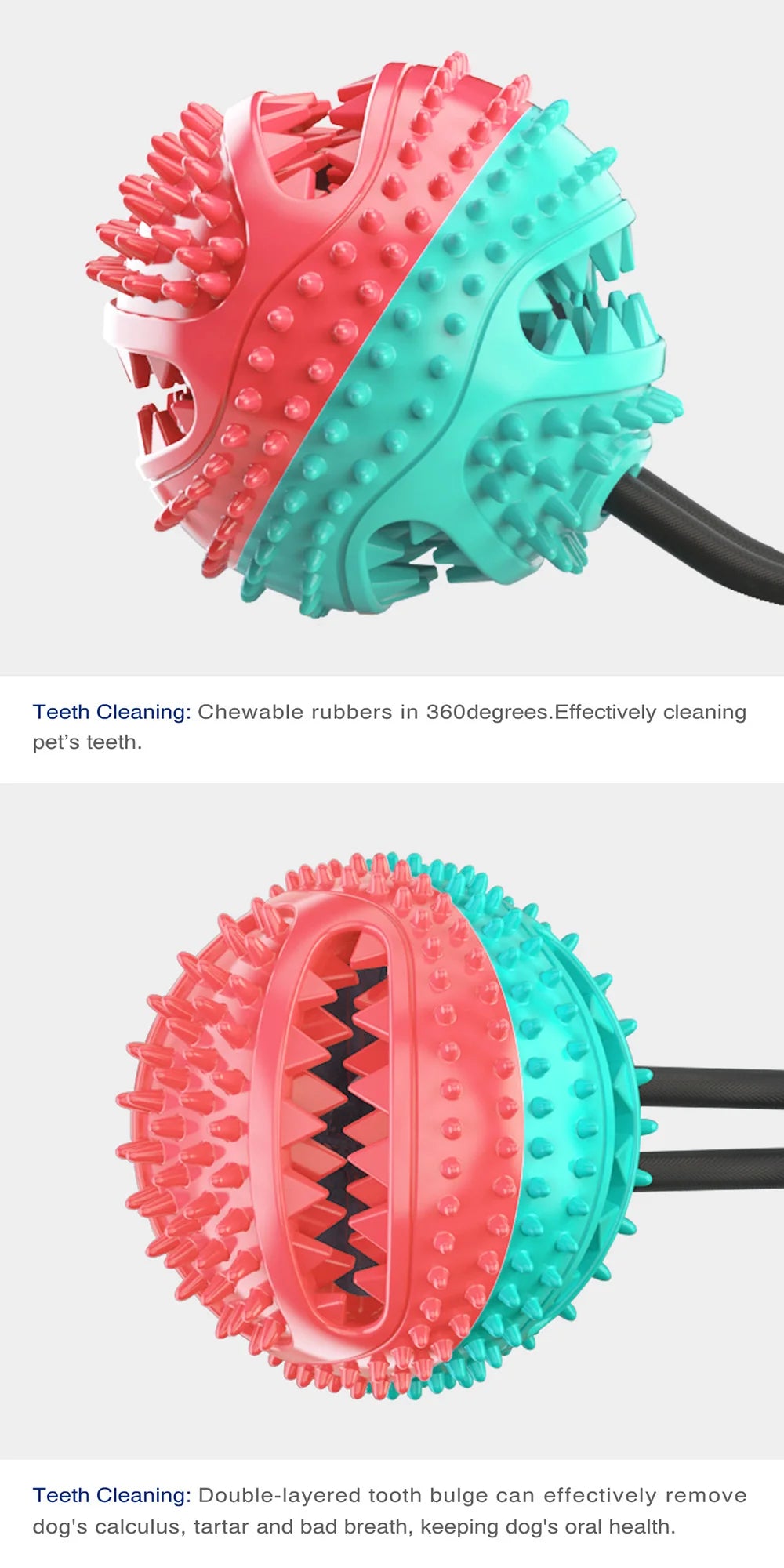 Interactive silicone toy with suction cup for dogs, ideal for chewing and cleaning teeth