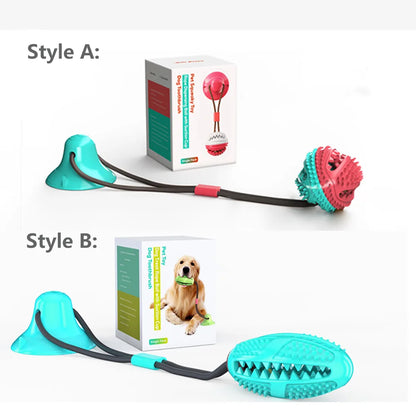 Interactive silicone toy with suction cup for dogs, ideal for chewing and cleaning teeth