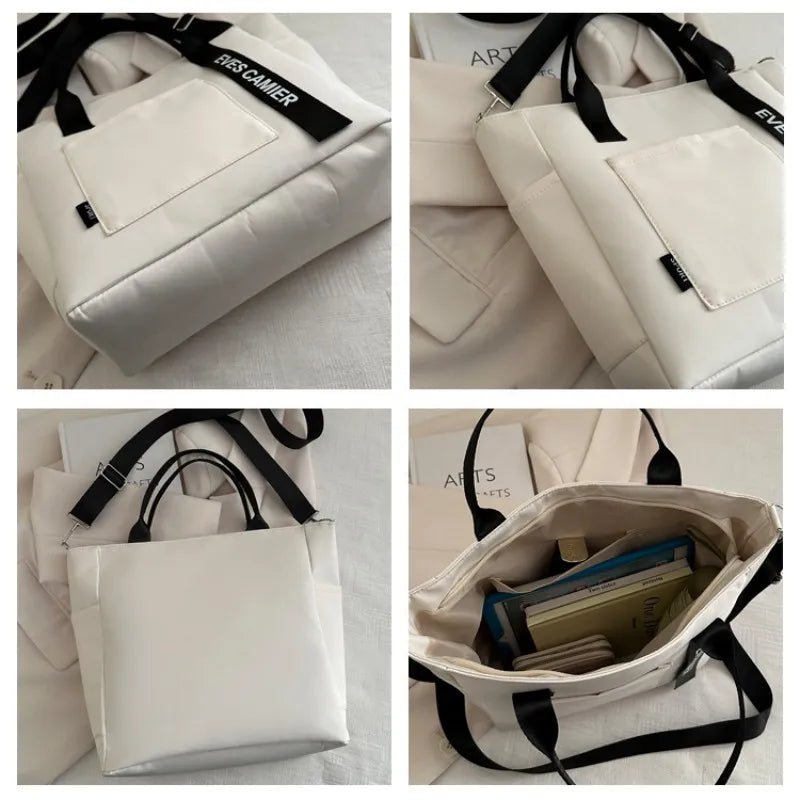 Women's Waterproof Nylon Tote Bag – Large Capacity and Lightweight with Crossbody Strap