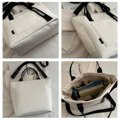 Women's Waterproof Nylon Tote Bag – Large Capacity and Lightweight with Crossbody Strap
