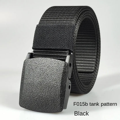Men's casual belt for outdoor activities, made of canvas and nylon, without metal