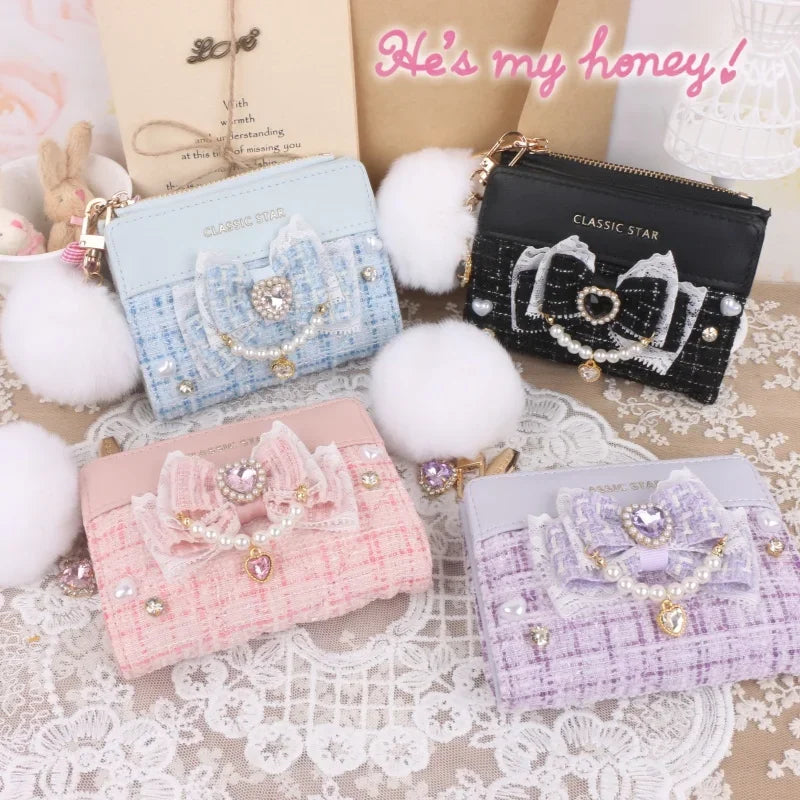 Small women's girls leather wallet