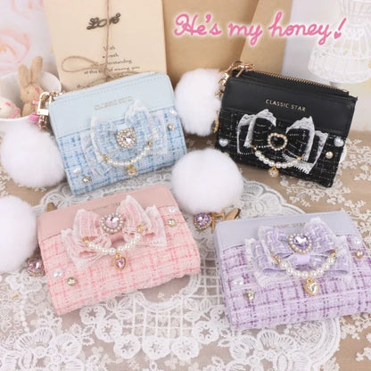 Small women's girls leather wallet