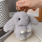 Adorable and fun women's keychain with a rabbit fur pendant.