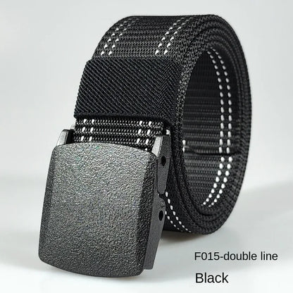 Men's casual belt for outdoor activities, made of canvas and nylon, without metal