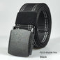 Men's casual belt for outdoor activities, made of canvas and nylon, without metal