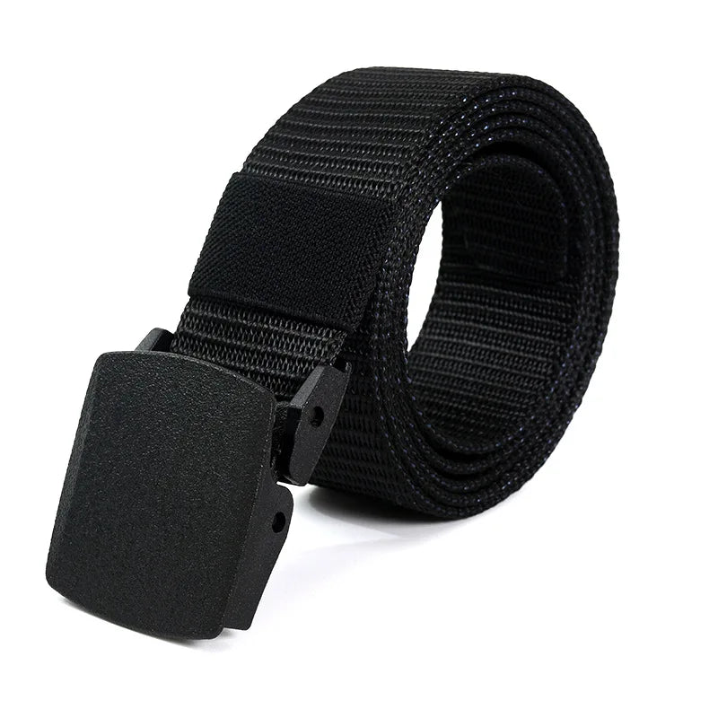 Canvas belt for men and women, tactical style, made of nylon, without metal.
