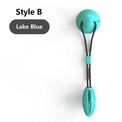 Interactive silicone toy with suction cup for dogs, ideal for chewing and cleaning teeth