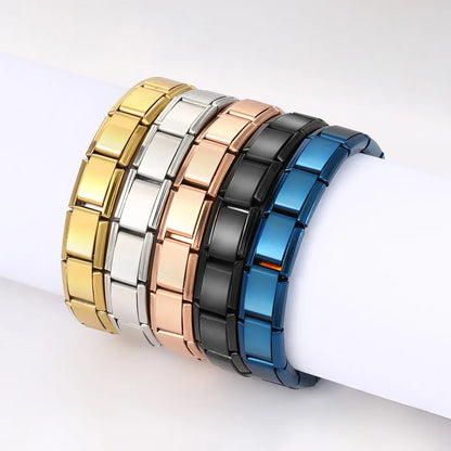 Italian-Style Square-Link Stainless Steel Bracelets – Unisex – Flexible Italian Links