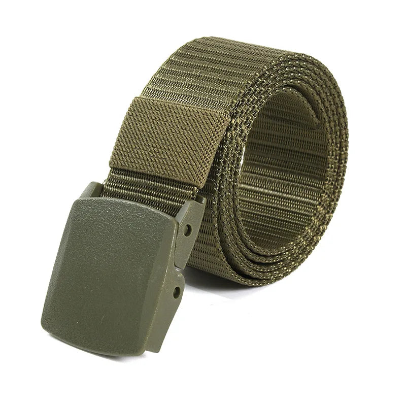 Canvas belt for men and women, tactical style, made of nylon, without metal.