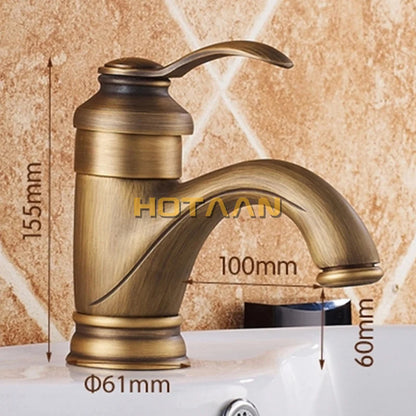 Crane 6-inch antique brass lavatory faucet