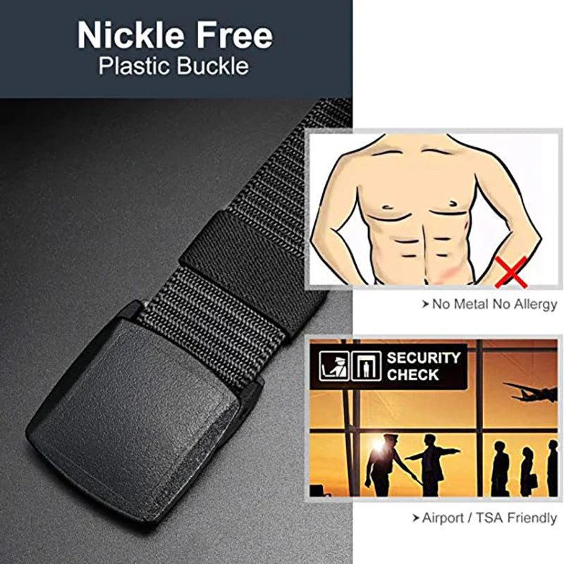 Men's casual canvas belt for outdoor activities, tactical nylon, sports