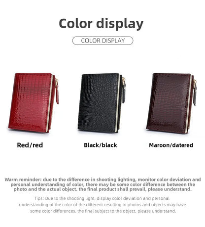 Women's wallet made of genuine leather, with multiple card slots.