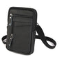 Men's small, crossbody PU leather waist bag for cell phone and other items