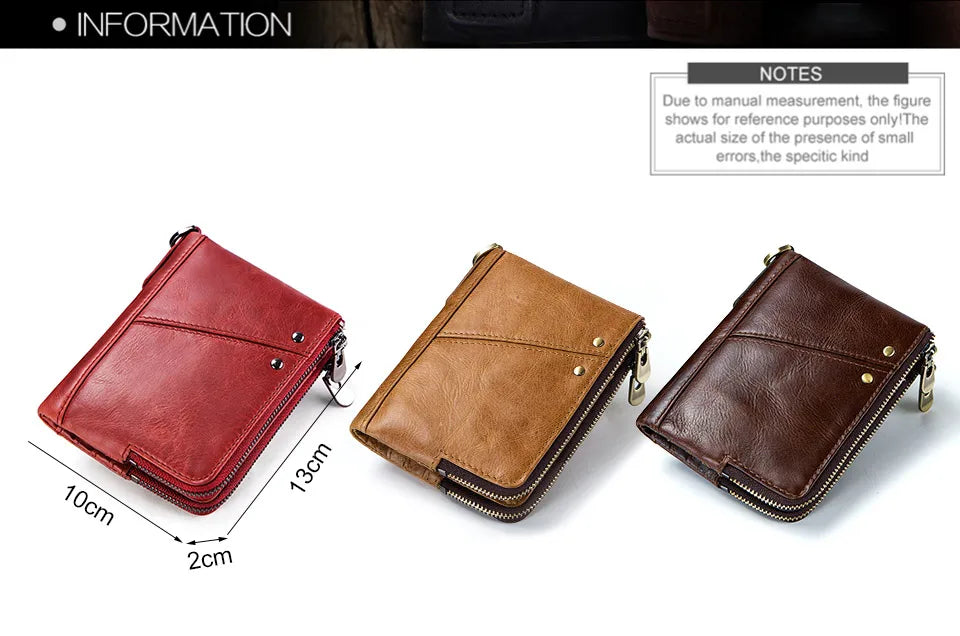 Unisex wallet in genuine leather, compact, with a sophisticated design and RFID-protected compartment for cards
