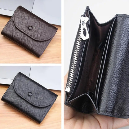 Charming small women's wallet in leather with card slots