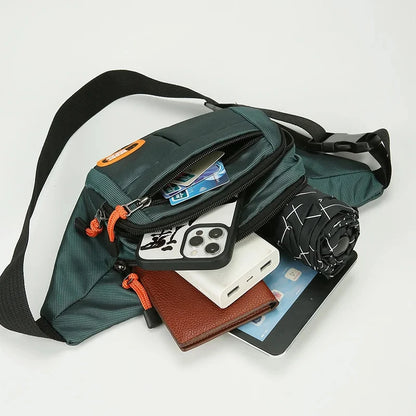 Multifunctional unisex waist bag with large capacity and waterproof properties
