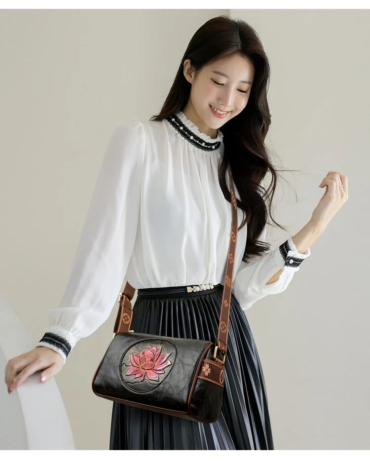 Women's soft leather handbag