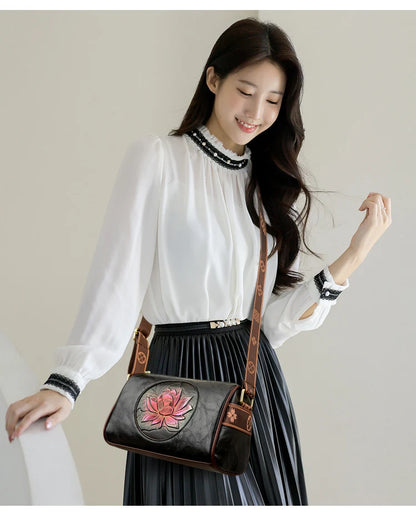 Women's soft leather handbag