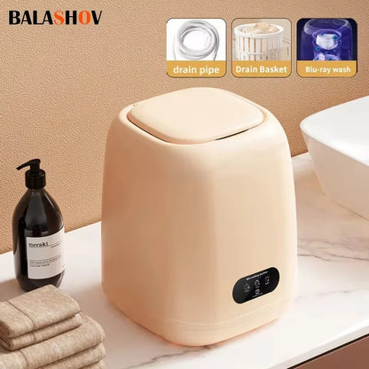 Fully Automatic Portable Mini Washer with Spin-Dry Function (220V) for Underwear and Children's Clothing