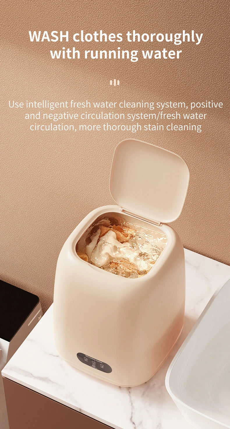 Fully Automatic Portable Mini Washer with Spin-Dry Function (220V) for Underwear and Children's Clothing