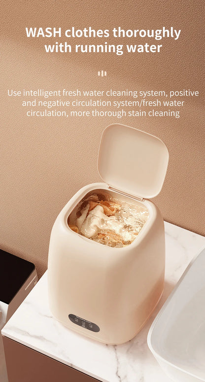 Fully Automatic Portable Mini Washer with Spin-Dry Function (220V) for Underwear and Children's Clothing