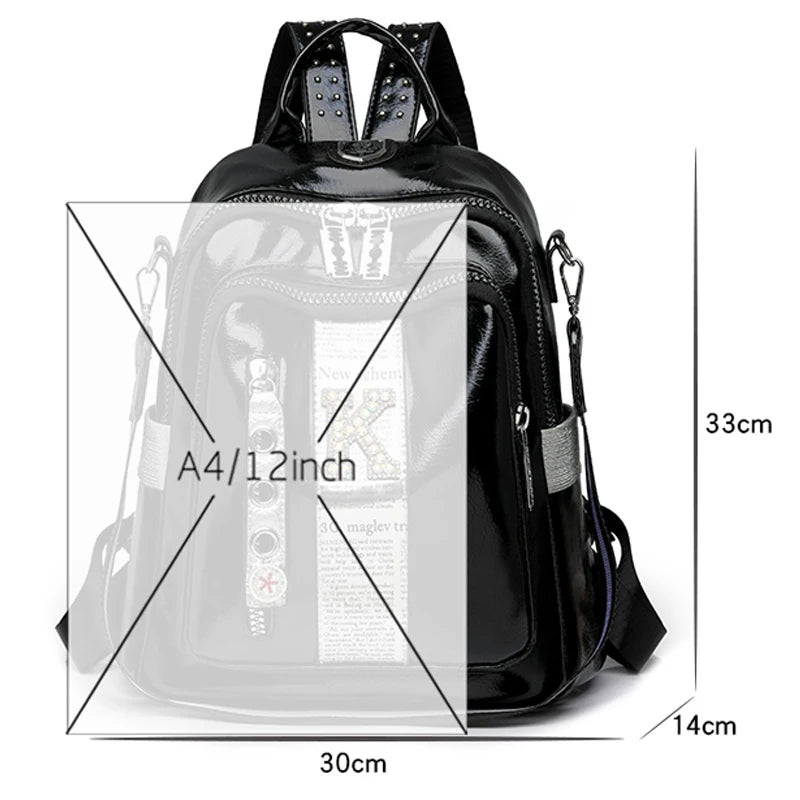 Women's multifunctional backpack with a modern design, made of anti-theft synthetic leather, spacious and stylish