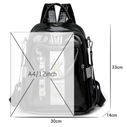 Women's multifunctional backpack with a modern design, made of anti-theft synthetic leather, spacious and stylish