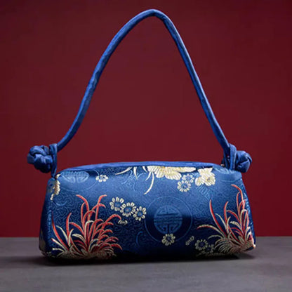 Women's shoulder/handbag in embroidered silk