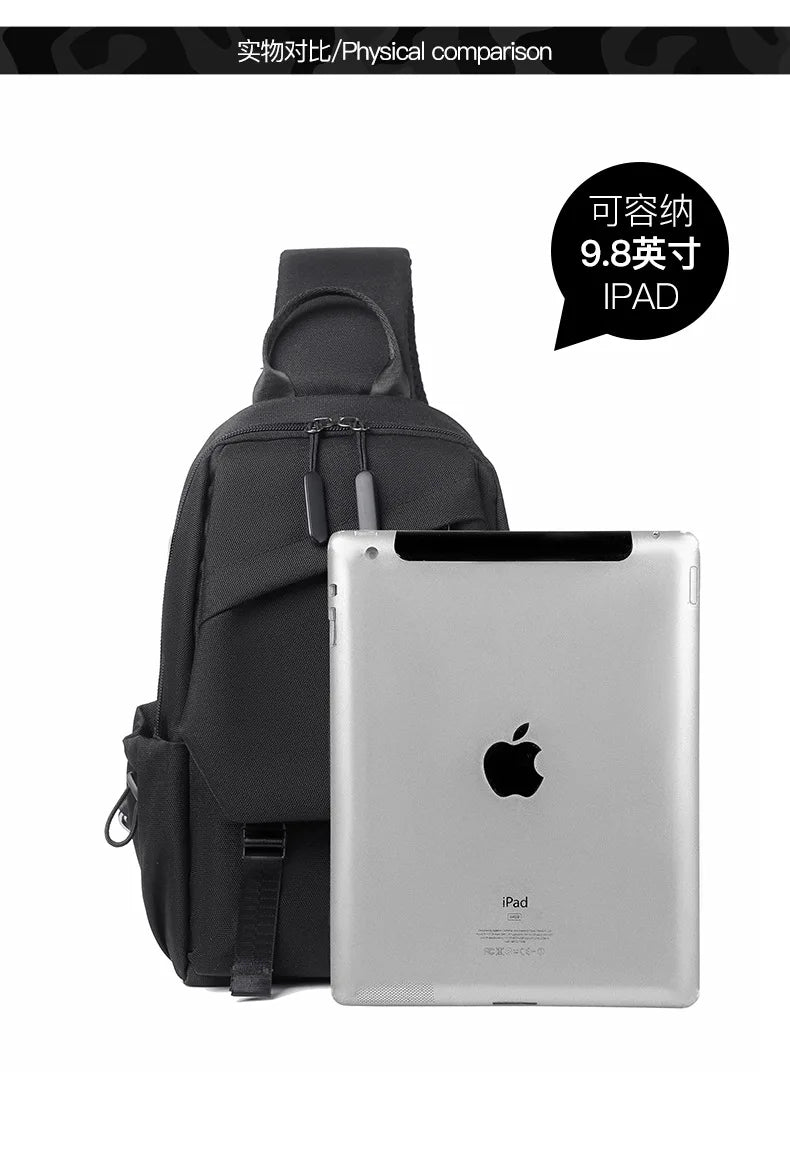 Men's single shoulder crossbody backpack, handheld, for outdoor activities, gym