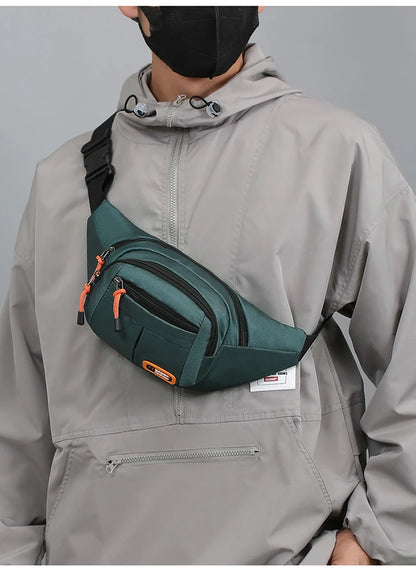 Multifunctional unisex waist bag with large capacity and waterproof properties