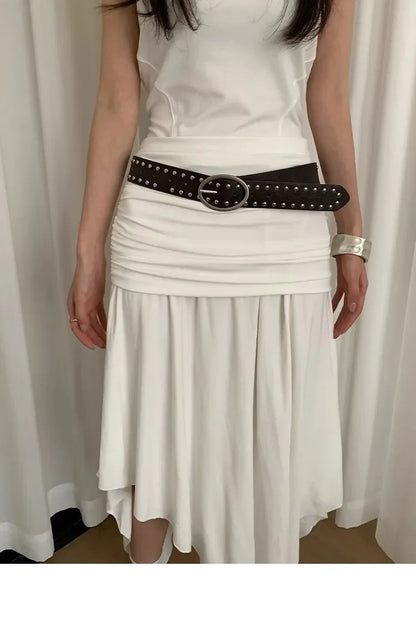 Bohemian women's belt with rivets, sophisticated and exclusive design