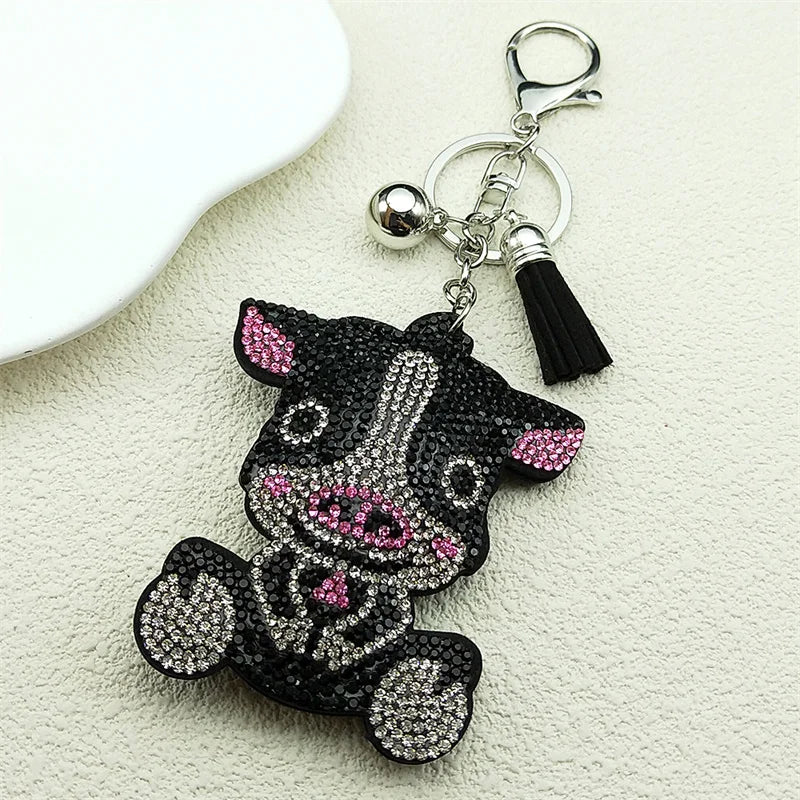 Ladybug keychain with a beautiful and charming crystal pendant