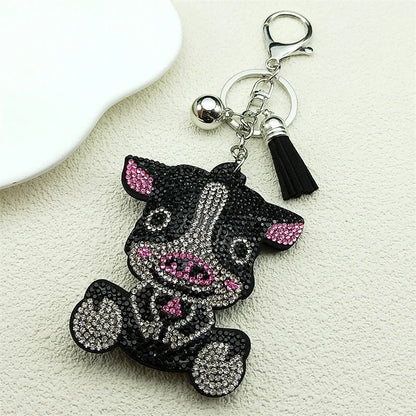 Ladybug keychain with a beautiful and charming crystal pendant