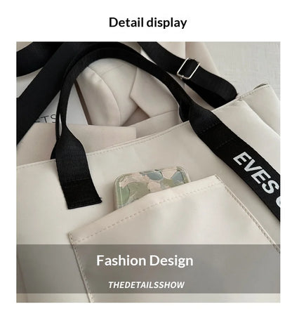 Women's Waterproof Nylon Tote Bag – Large Capacity and Lightweight with Crossbody Strap