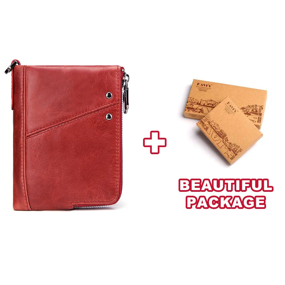 Unisex wallet in genuine leather, compact, with a sophisticated design and RFID-protected compartment for cards