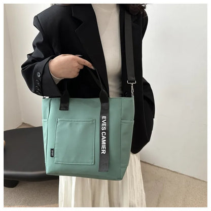 Women's Waterproof Nylon Tote Bag – Large Capacity and Lightweight with Crossbody Strap