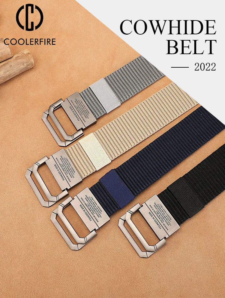 Elegant, casual, tactical men's belt in nylon fabric, military style, to wear with jeans