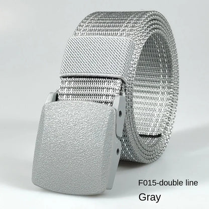 Men's casual belt for outdoor activities, made of canvas and nylon, without metal