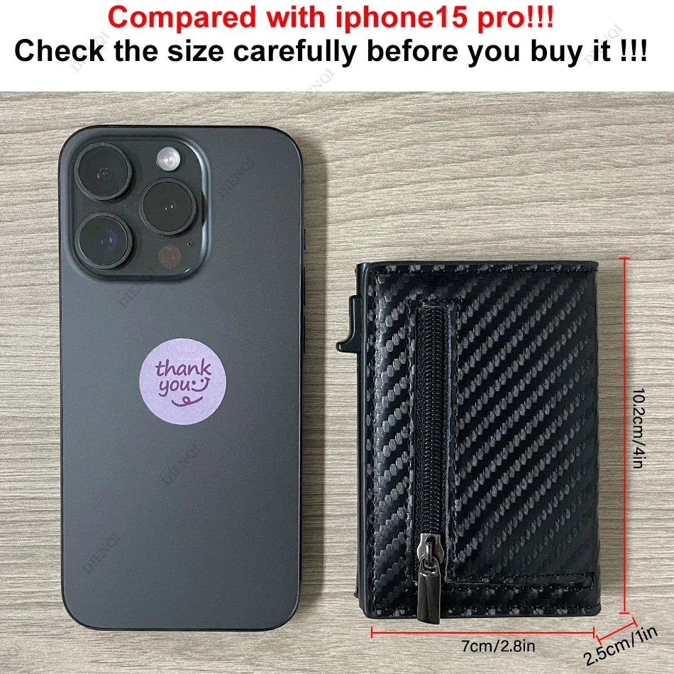 Sophisticated men's wallet in fiber with compartments RFID for cards