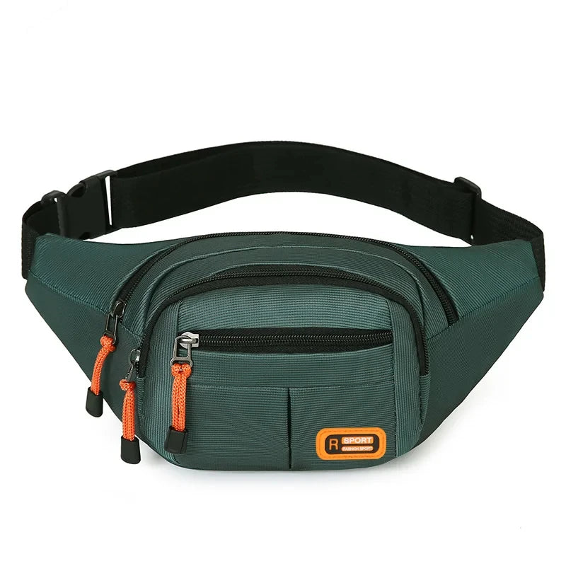 Multifunctional unisex waist bag with large capacity and waterproof properties